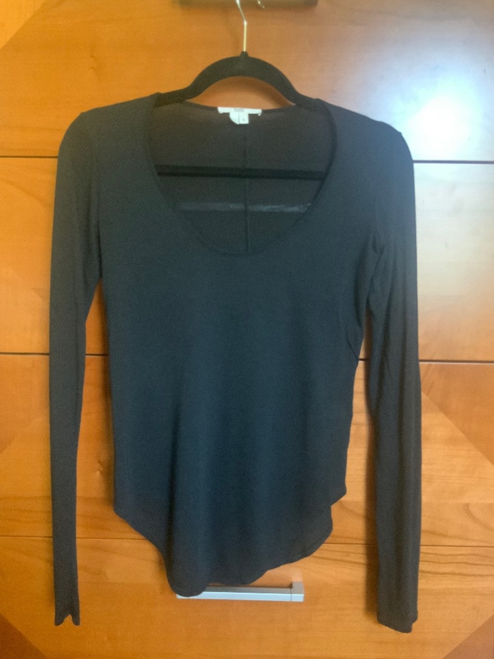 Helmut Lang Womens Long Sleeved Black Tee